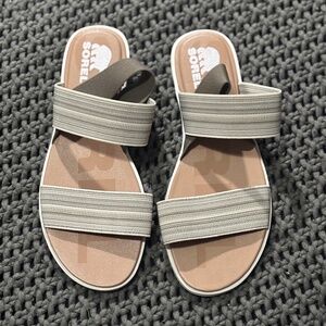 👡 Sorel Joanie II Lace Up/Slide Sandal - Sea Salt Elastic - Size 10